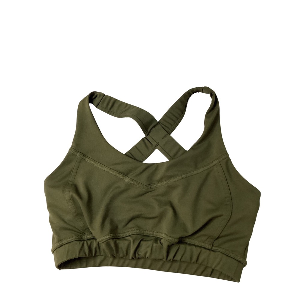Hylete Womens Medium Olive Green Crossback Sports Bra Activewear Yoga Gym‎